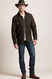 Shane Goatskin Suede Leather Western Shirt Jacket