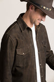 Shane Goatskin Suede Leather Western Shirt Jacket