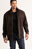 Corbin Goatskin Suede Leather Coat with Removable Shearling Lining