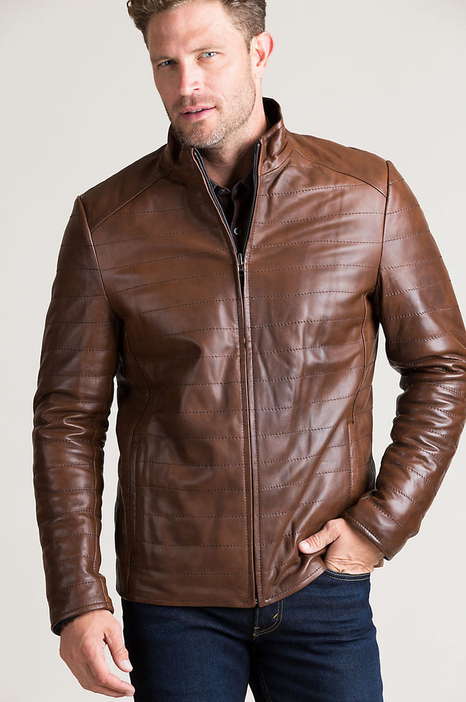 Raymond Reversible Quilted Lambskin Leather PufferJacket