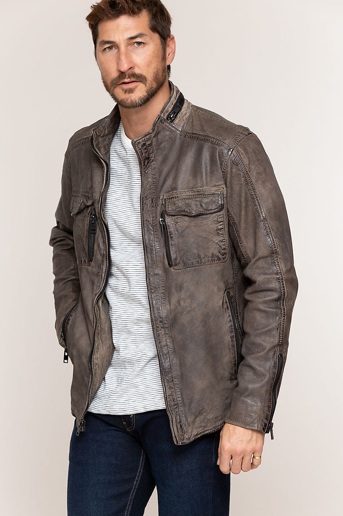 Cove Distressed  Lambskin Leather Jacket