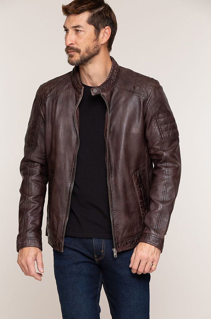 Cave Lambskin Leather Moto Jacket