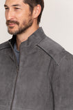 Caleb Reversible Italian Lambskin Suede Moto Jacket