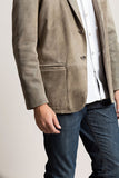 Canyon 2-Button Distressed Lambskin Leather Blazer