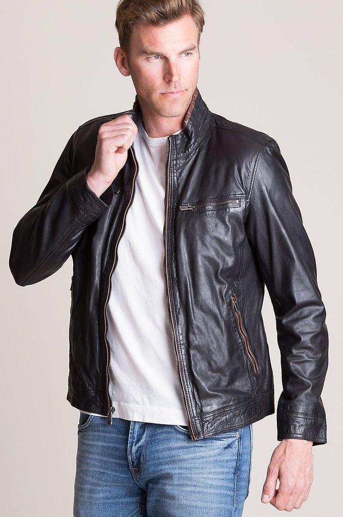 Stanley Lambskin Leather Moto Jacket