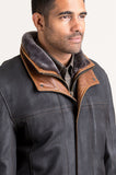 Jack Frost Leather Coat with Shearling Lining