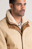 Jack Frost Italian Calfskin Leather Coat with Shearling Lining