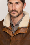 Trekker Lambskin Leather Vest with Shearling Collar